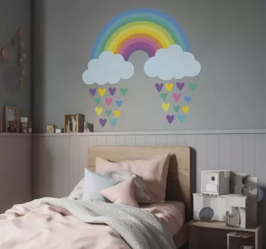 Ilustrovane nalepky na stenu funny RainbowFunny Rainbow - Veselé  - Tenstickers