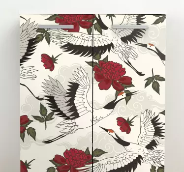 Nálepky na nábytok elegantné vzory žeriavov - Tenstickers