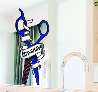 Samolepky na obchodné nožnice a hrebene - Tenstickers