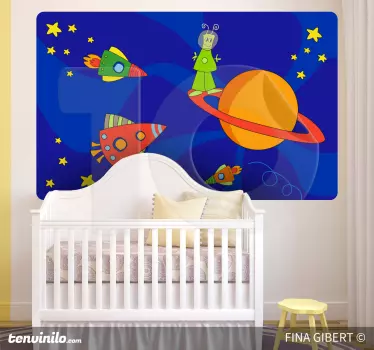 nalepky na stenu vesmir mimozemské vesmírne dobrodružstvo - Tenstickers