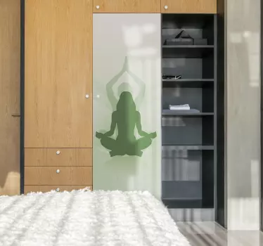 šatníkové dvere s potlačou jogového nábytku - Tenstickers