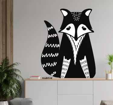 Severská etnická jednobarevná líška, ilustrácia na stenu, umenie - Tenstickers