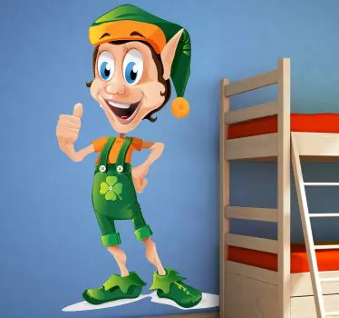 Shamrock elf detská nálepka - Tenstickers