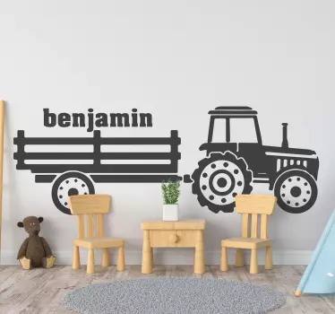 Silueta traktor osobný názov hračky obtlačok - Tenstickers