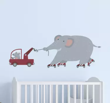 Slon s myšou fototapeta - Tenstickers