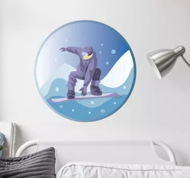 Snowboard v kruhu nástenné dekorácie - Tenstickers