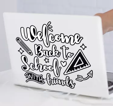 Späť do školy nálepka s motivačným lístkom na notebook - Tenstickers