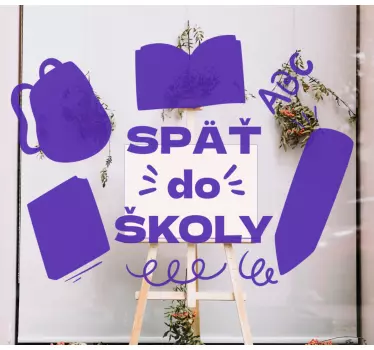 Späť do školy reklamný textový výkladný štítok - Tenstickers