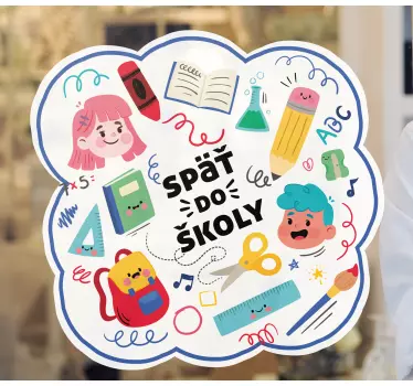Späť do školy so samolepkou do výkladu školských potrieb - Tenstickers