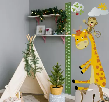 šťastné zvieratá nálepka grafu výšky - Tenstickers