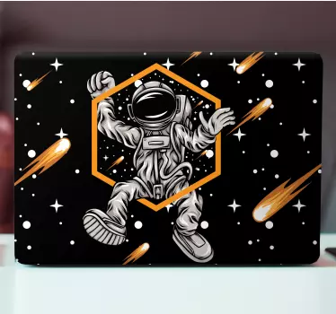 šťastný astronaut ilustrácie nálepky na notebook - Tenstickers