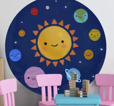 šťastný priestorový štítok slnečnej sústavy - Tenstickers