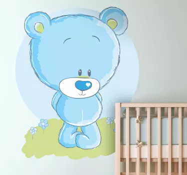 štítok detský modrý medvedík - Tenstickers