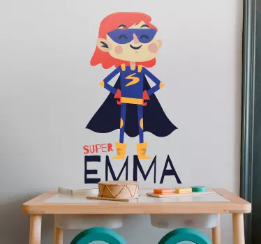 Superhrdinová personalizovaná nálepka pre superhrdinu - Tenstickers