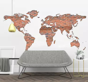 Tehly mapa sveta obtisky - Tenstickers