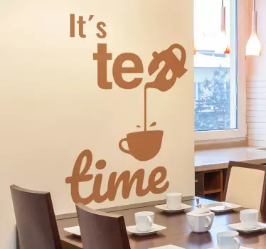 Text čaj čas piť nálepka na stenu - Tenstickers