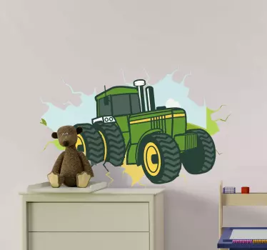 Traktor 3d john deere ilustrácie wall art obtisky - Tenstickers