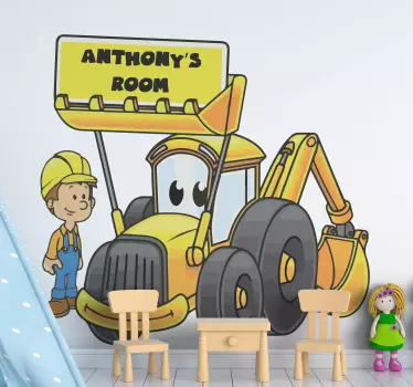 Traktor a človek s vlastným menom obtlačok hračky - Tenstickers