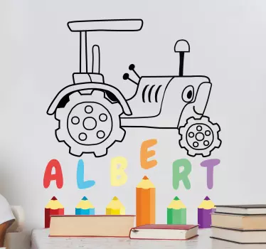 Traktor s vlastnou nálepkou farieb ceruzky - Tenstickers