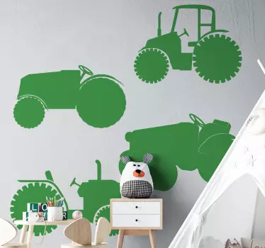 Traktor silueta pack hračka obtisk - Tenstickers