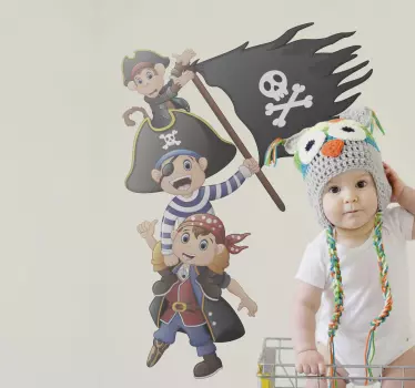 Detský pirát s nálepkou opice - Tenstickers