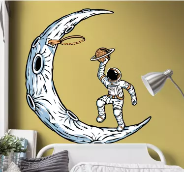 Vesmírna nálepka astronaut drží planétu - Tenstickers