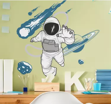 Vesmírna nálepka astronaut vo vákuu - Tenstickers