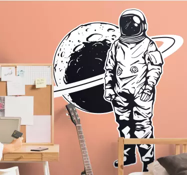 Vesmírna nálepka astronaut s planétou - Tenstickers