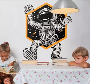 Vesmírna nálepka astronaut v pohybe - Tenstickers