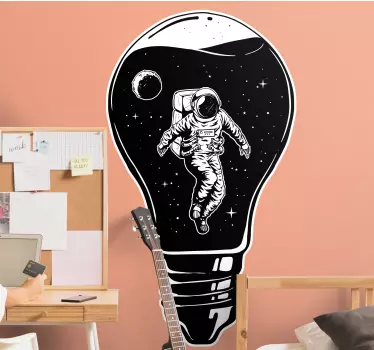 Vesmírna nálepka astronaut v žiarovke - Tenstickers
