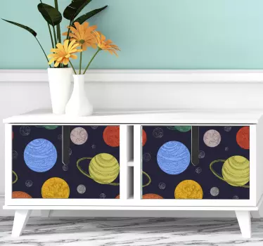 Vesmírna nálepka farebné planetárne vzory - Tenstickers
