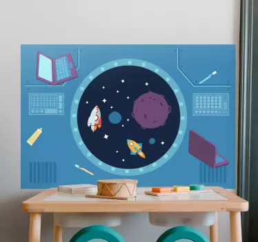 Vesmírna nálepka raketová dobrodružná scéna - Tenstickers