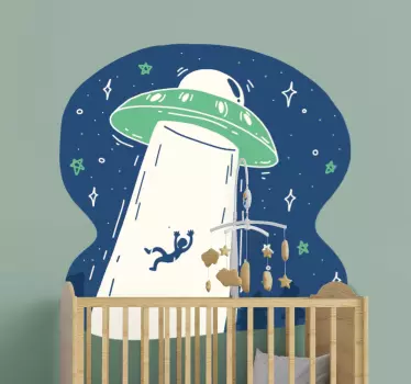 Vesmírna nálepka ufo a astronaut - Tenstickers