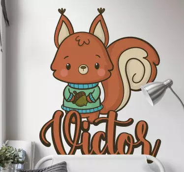 Veverička a žaluď ilustrácie nástenné umenie - Tenstickers