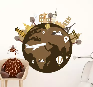 Vinobranie mapa sveta ilustrácie nástenné umenie - Tenstickers