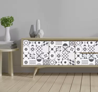 Vinobranie modré dlaždice nábytok obtisky - Tenstickers