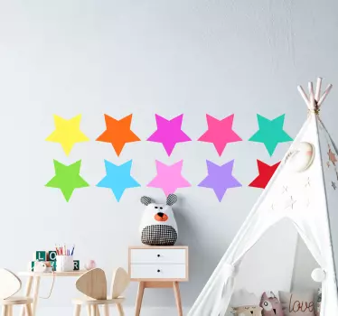 Vinylové samolepky s farebnými hviezdami - Tenstickers