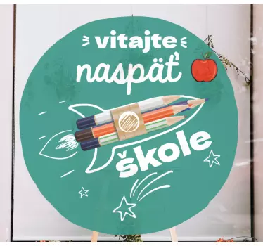 Vitajte späť na štítku výkladnej skrine školy - Tenstickers