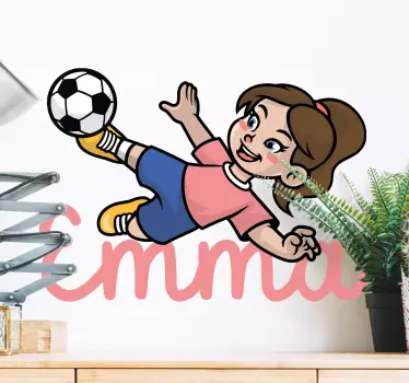 Vlastná nálepka dievčaťa futbalistu s menom - Tenstickers