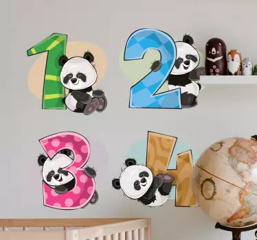 Vzdelávacia nálepka 4 panda - Tenstickers