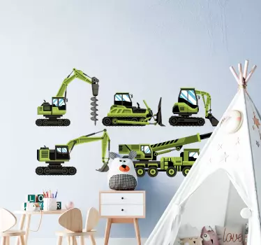 Zelený štítok na traktor a buldozéry - Tenstickers