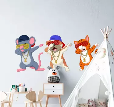 Zvieratá dabing pre deti okenné obtlačky - Tenstickers
