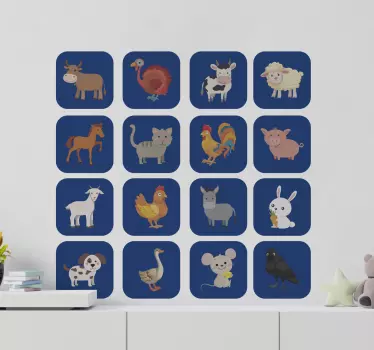 Zvieratá obtisky hospodárskych zvierat - Tenstickers
