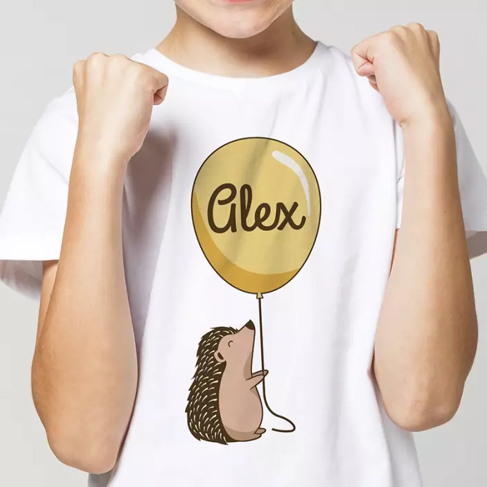 Dikobraz s balónom a tričko s menom - Tenstickers