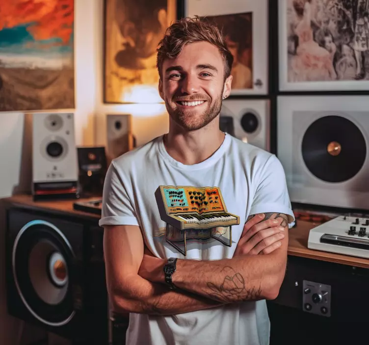 rôzne tričká retro syntetizátorová klávesnicaRetro syntetická klá - Tenstickers