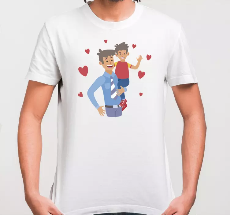 Slnko a otec zväzujú košeľu otca a syna - Tenstickers