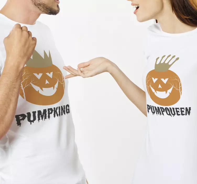 Pumpking a pumpqueen halloweenska košeľa - Tenstickers