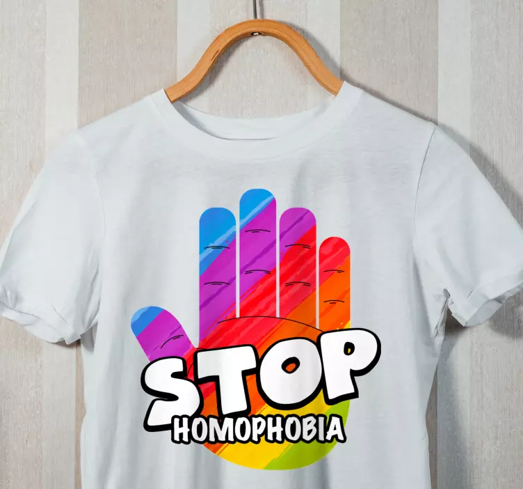 Stop homofóbia koncept ručne vyrobené tričko - Tenstickers