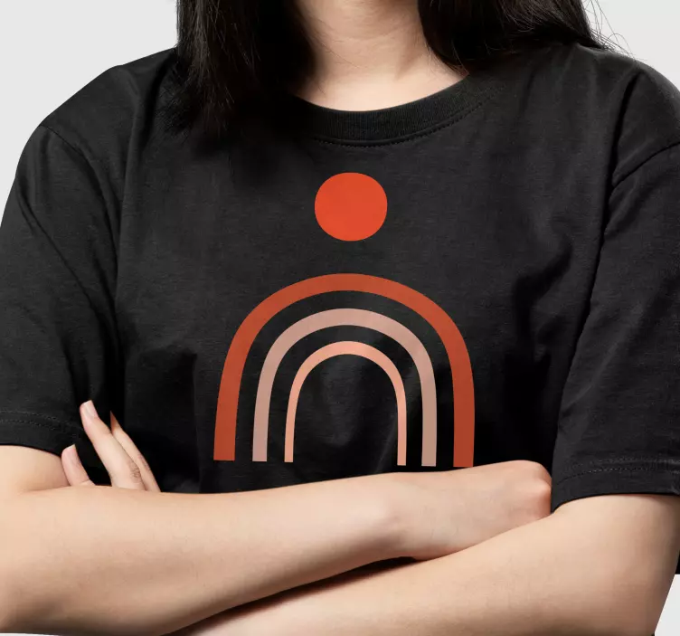 tričká retro dúha so slnkom - Tenstickers