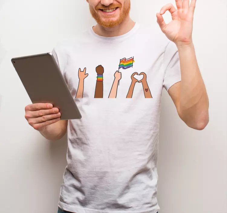 tričká dvíhanie rúk hrdosti - Tenstickers